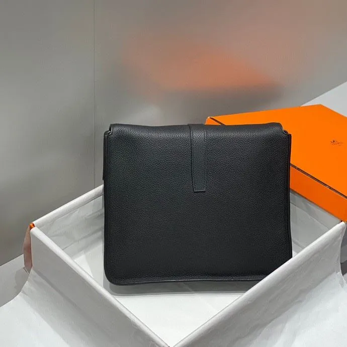 Hermes Black Leather Satchel Bag 244 - Image 3