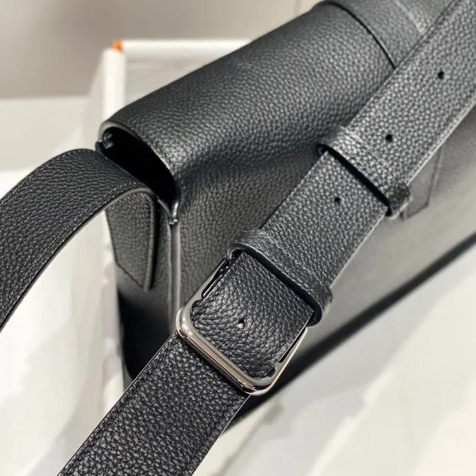 Hermes Black Leather Satchel Bag 244 - Image 5