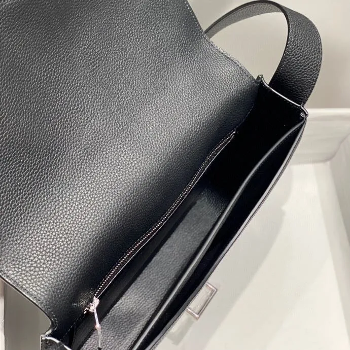 Hermes Black Leather Satchel Bag 244 - Image 9