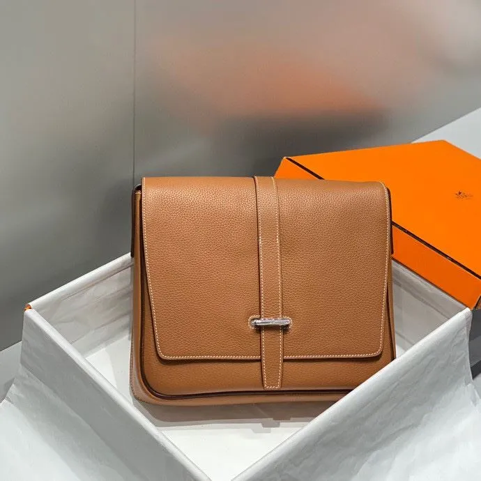 Hermes Tan Leather Satchel Bag 245