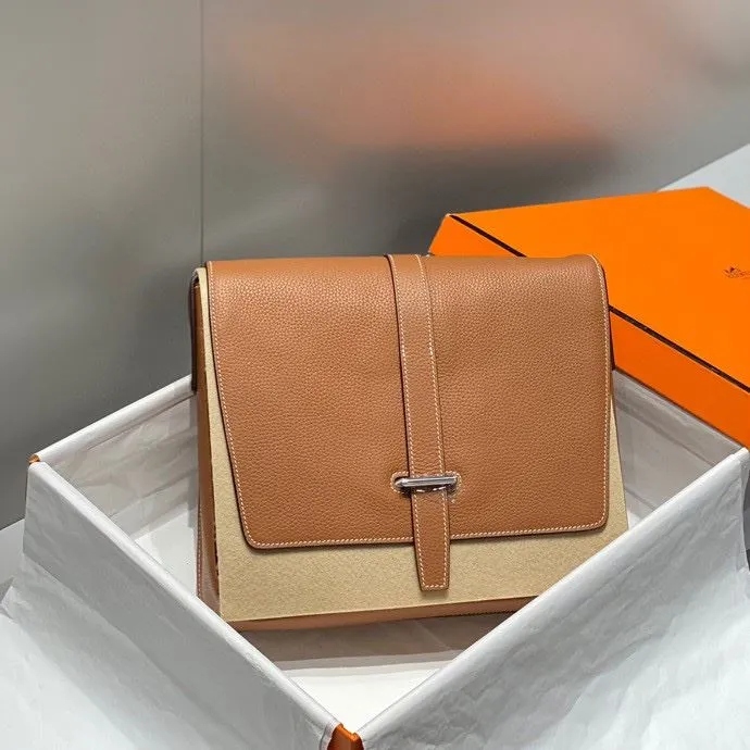 Alternative view of Hermes Tan Leather Satchel Bag 245