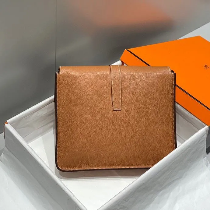 Hermes Tan Leather Satchel Bag 245 - Image 3