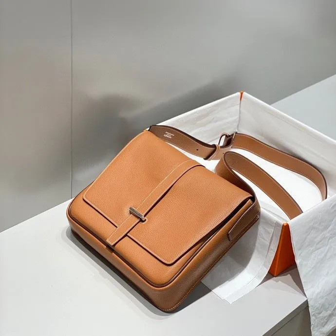 Hermes Tan Leather Satchel Bag 245 - Image 4