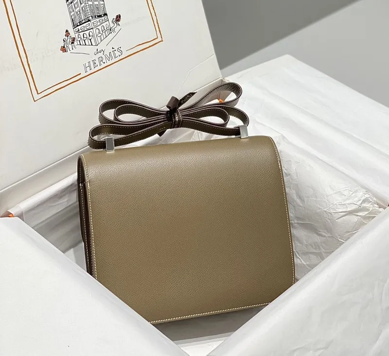 Alternative view of Hermes Etoupe Leather Satchel Crossbody Bag 247