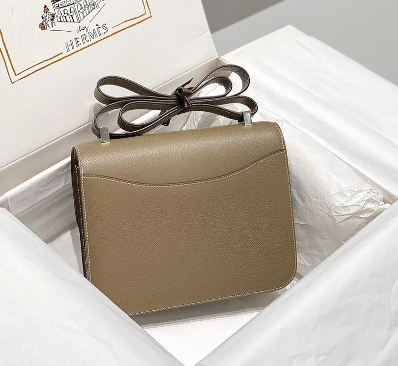 Hermes Taupe Crossbody Satchel Bag 249 - Image 3
