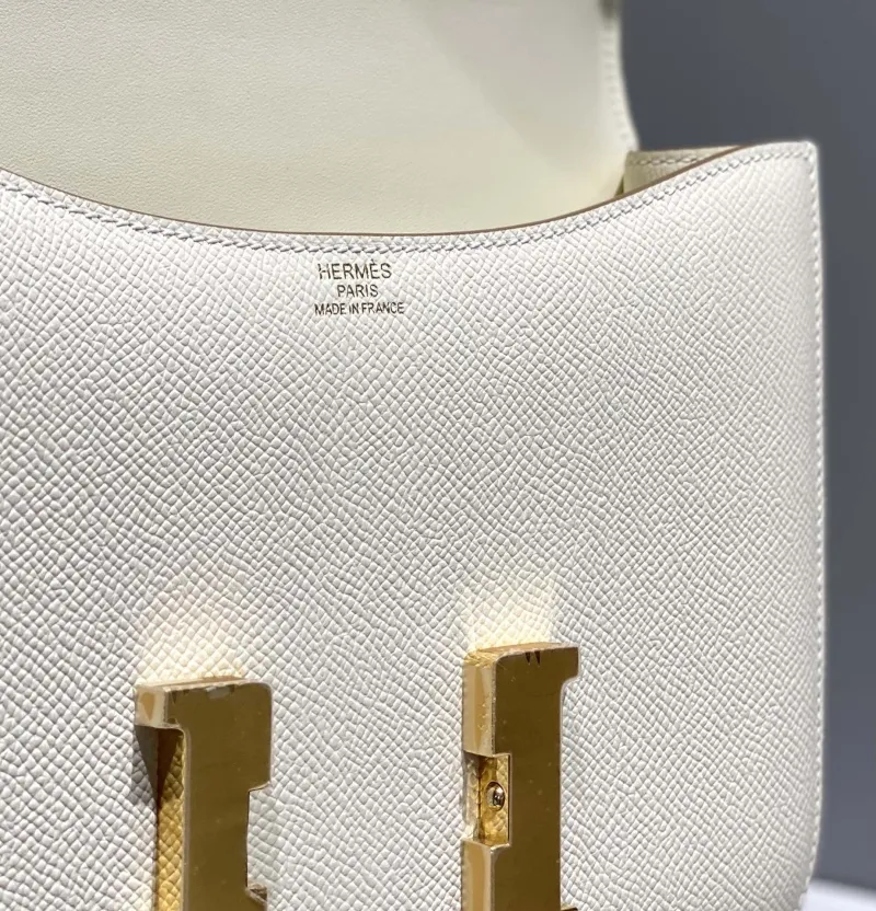 Hermes Cream Leather Satchel Bag 252 - Image 7