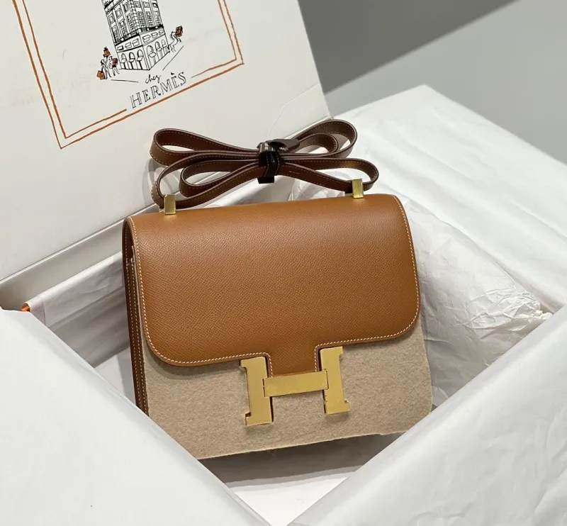 Hermes Brown Leather Satchel Bag 254