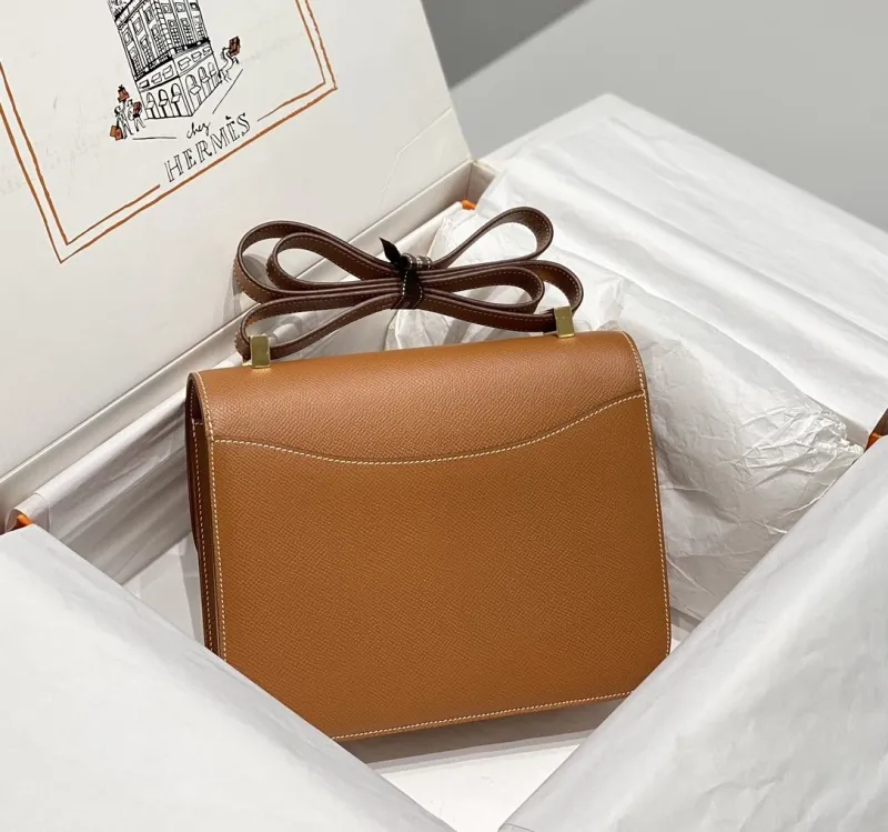 Alternative view of Hermes Brown Leather Satchel Bag 255