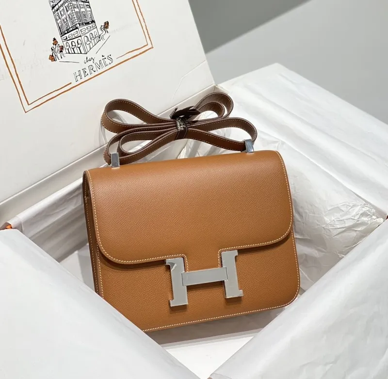 Alternative view of Hermes Brown Leather Satchel Bag 256