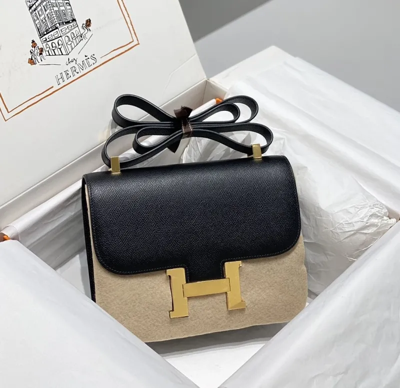 Alternative view of Hermes Black Leather Satchel Bag 258