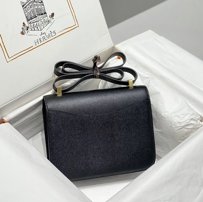 Hermes Black Leather Satchel Bag 258 - Image 3