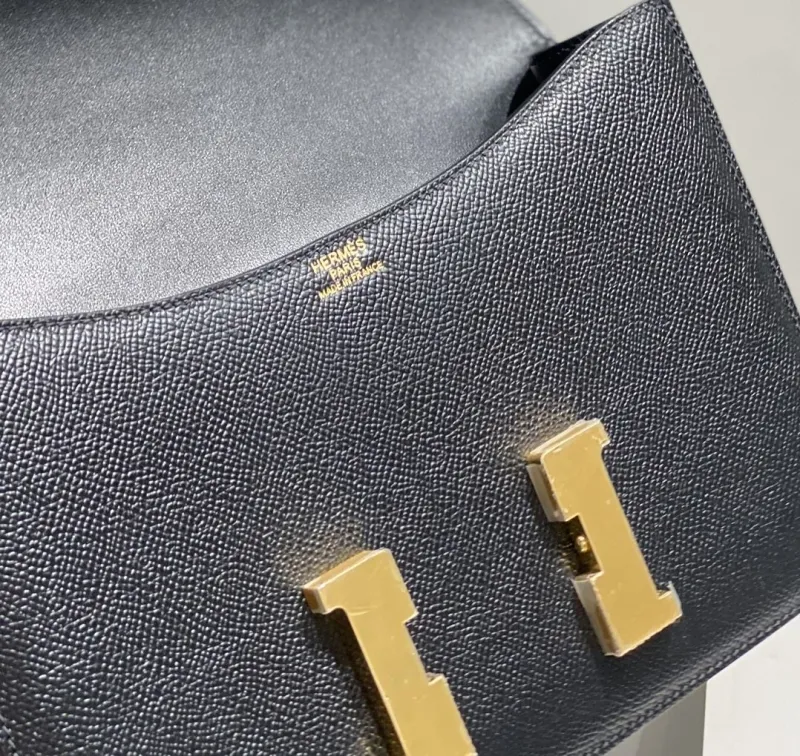 Hermes Black Leather Satchel Bag 258 - Image 7