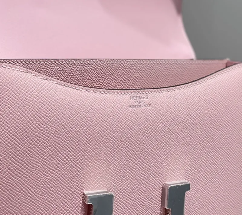 Hermes Pink Leather Crossbody Satchel Bag 261 - Image 6