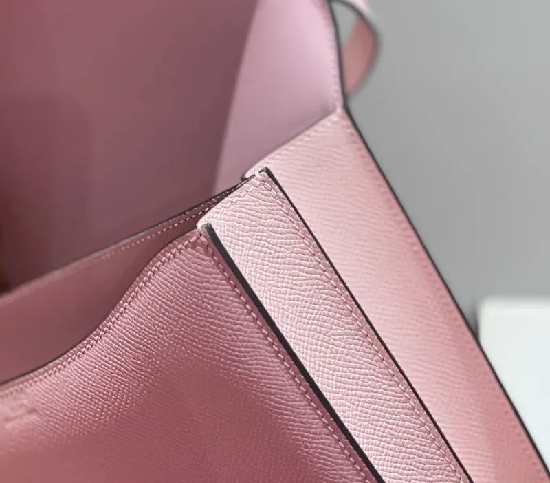 Hermes Pink Leather Crossbody Satchel Bag 261 - Image 8