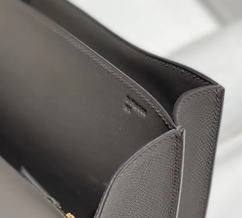 Hermes Gray Leather Satchel Bag 263 - Image 8