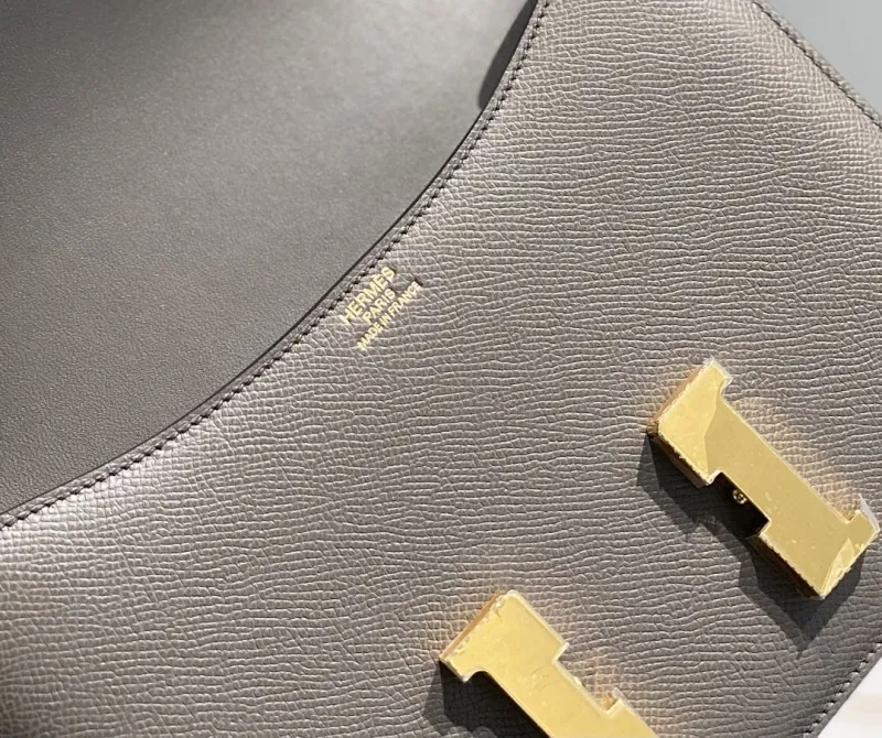 Hermes Gray Leather Satchel Bag 264 - Image 6