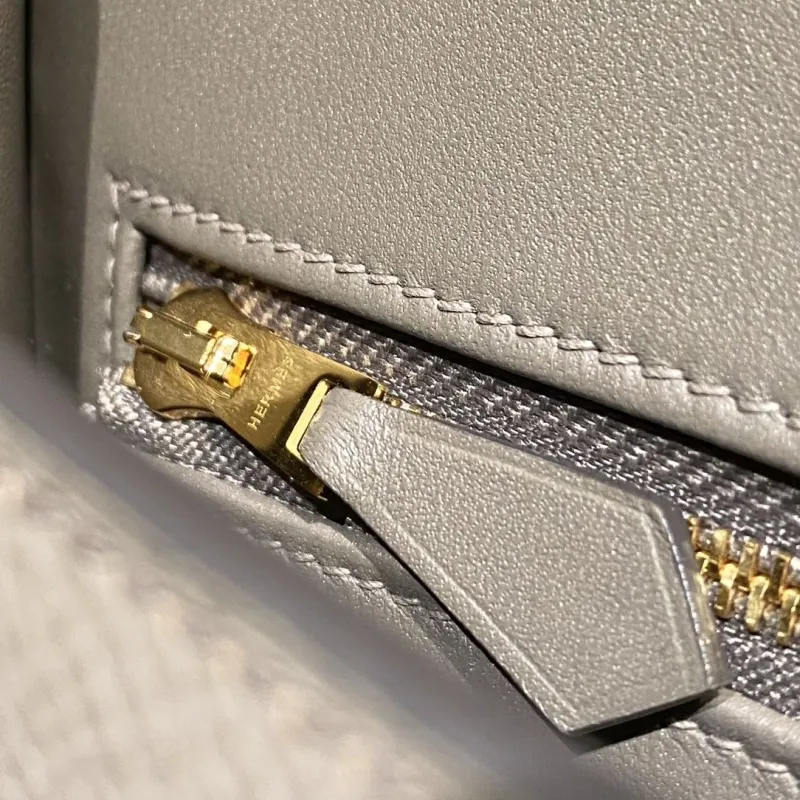 Hermes Gray Leather Satchel Bag 264 - Image 8
