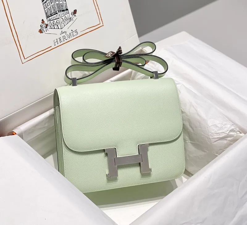 Hermes Light Green Satchel Bag 265 - Image 3