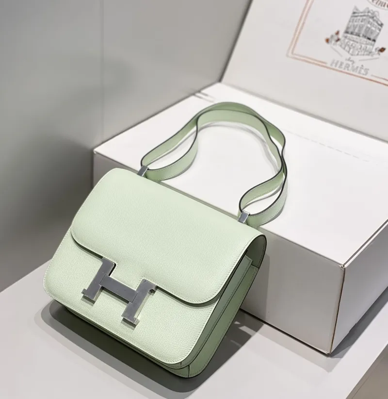 Hermes Light Green Satchel Bag 265 - Image 4