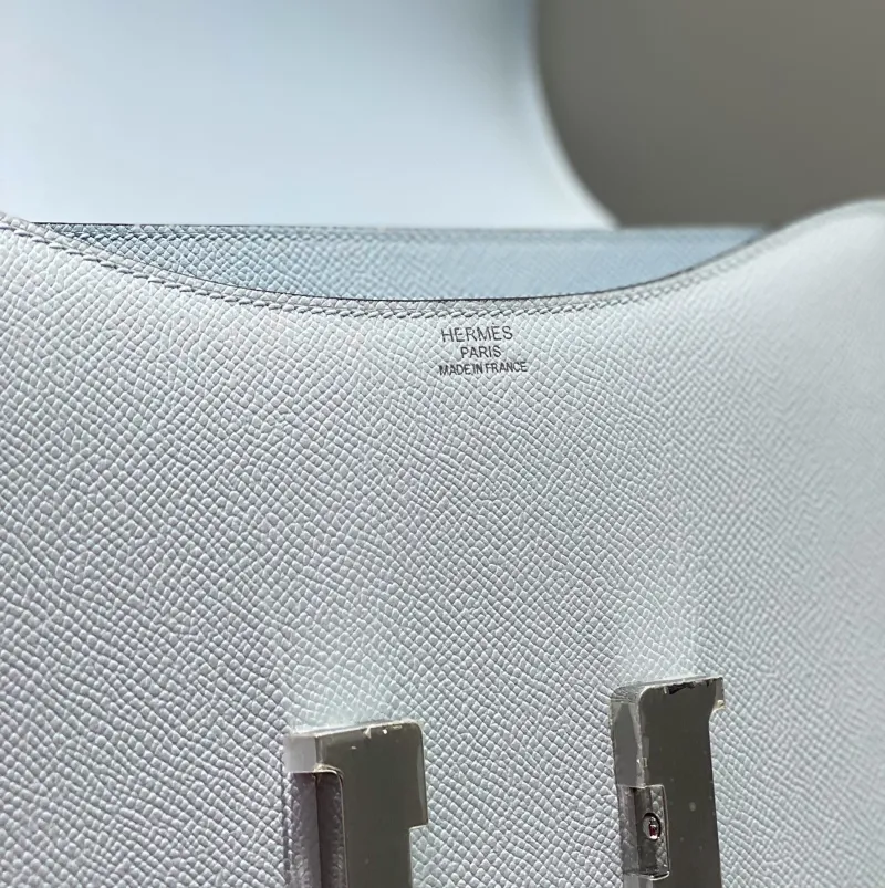 Hermes Light Blue Leather Satchel Bag 267 - Image 7