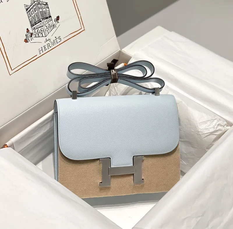 Hermes Light Blue Satchel Bag 268 - Image 3