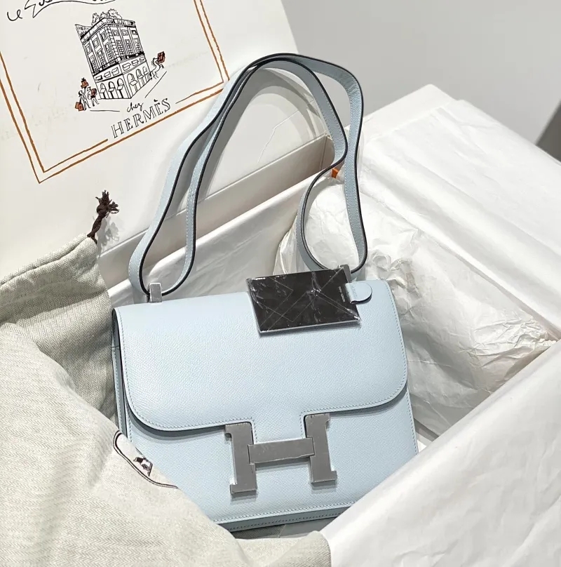 Hermes Light Blue Satchel Bag 268 - Image 4
