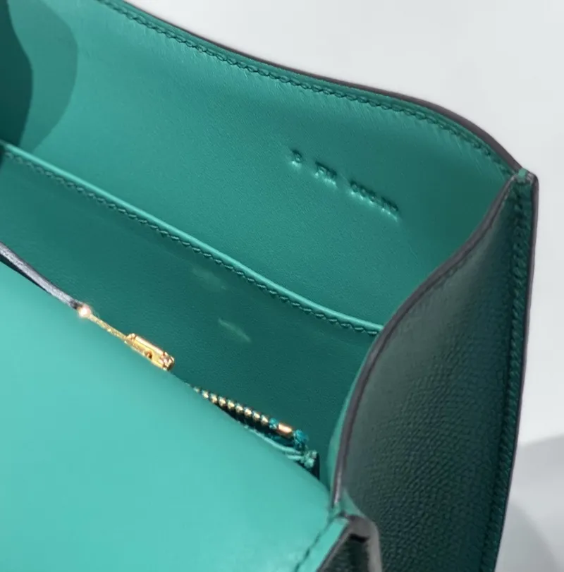Hermes Teal Leather Crossbody Satchel Bag 270 - Image 8