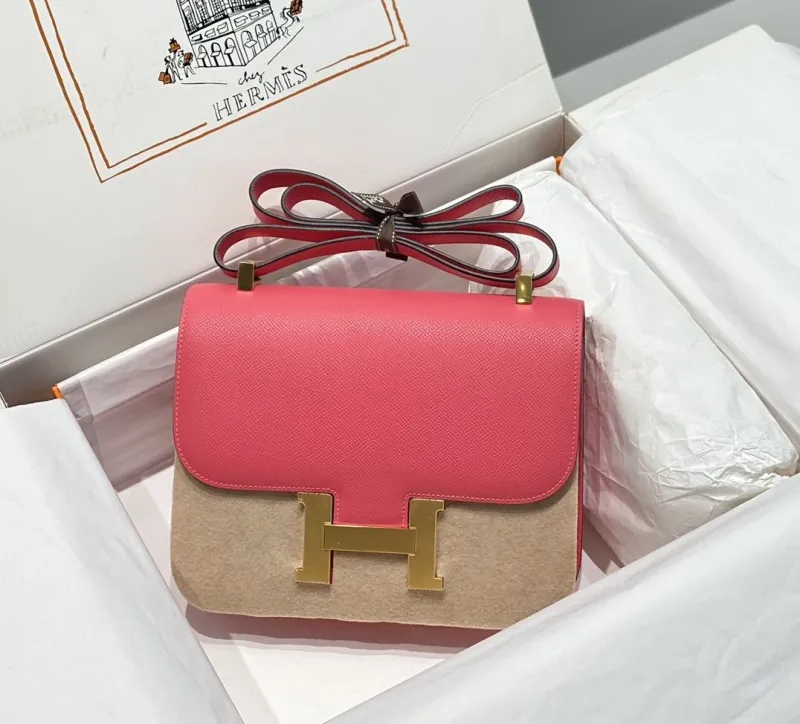 Hermes Pink Satchel Shoulder Bag 272
