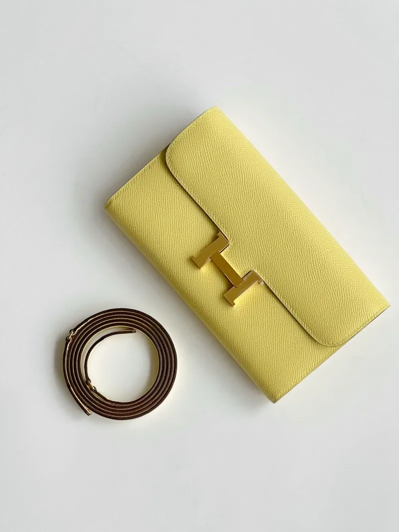 Hermes Pale Yellow Satchel Crossbody Bag 281