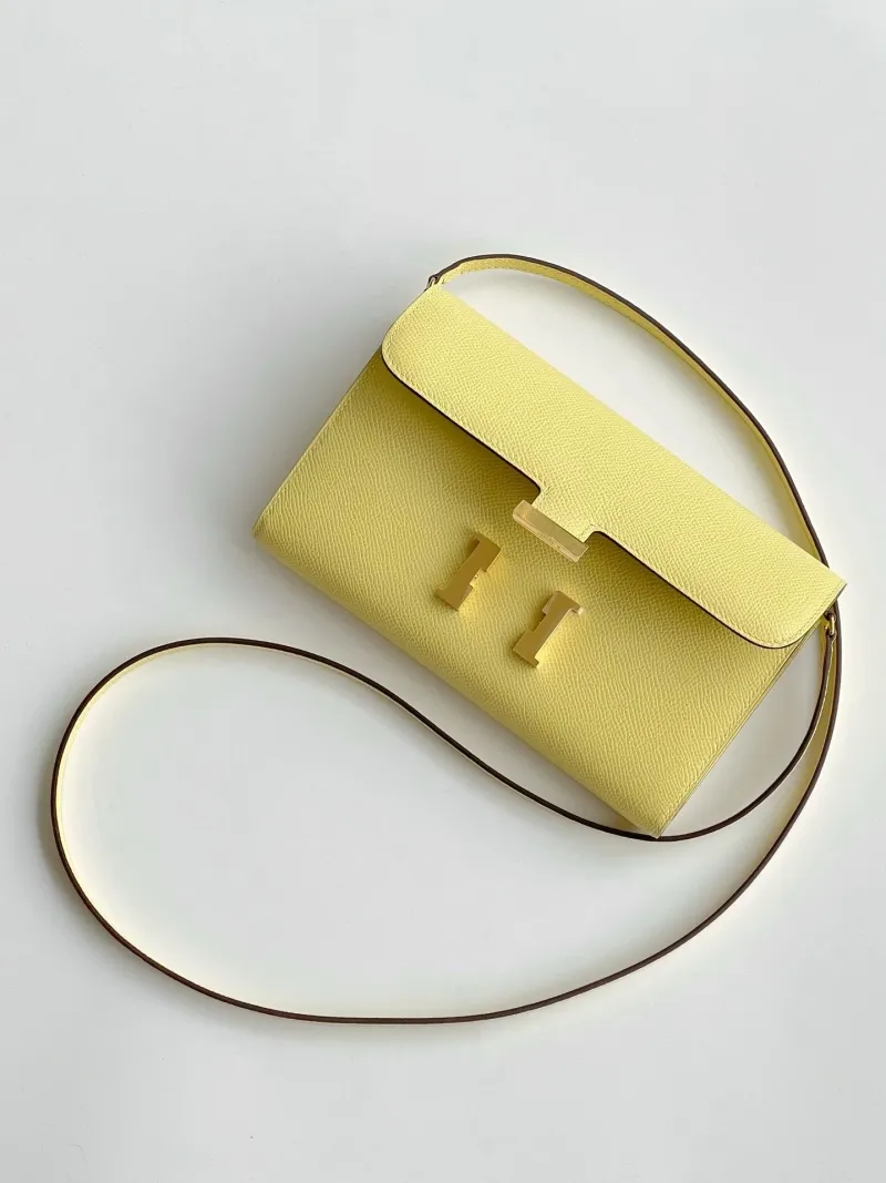 Alternative view of Hermes Pale Yellow Satchel Crossbody Bag 281