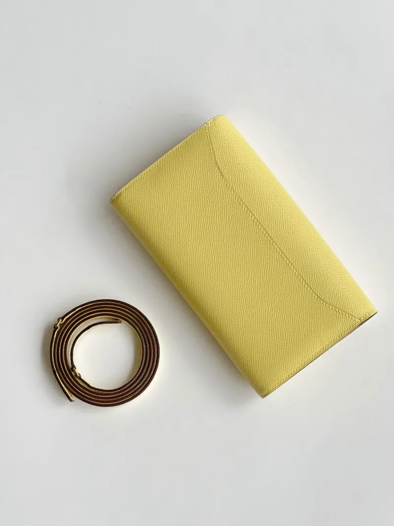 Hermes Pale Yellow Satchel Crossbody Bag 281 - Image 3