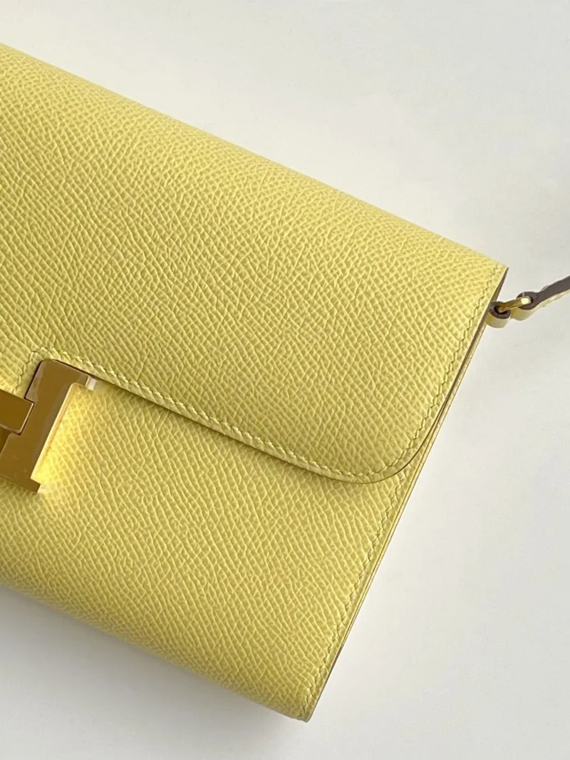 Hermes Pale Yellow Satchel Crossbody Bag 281 - Image 4