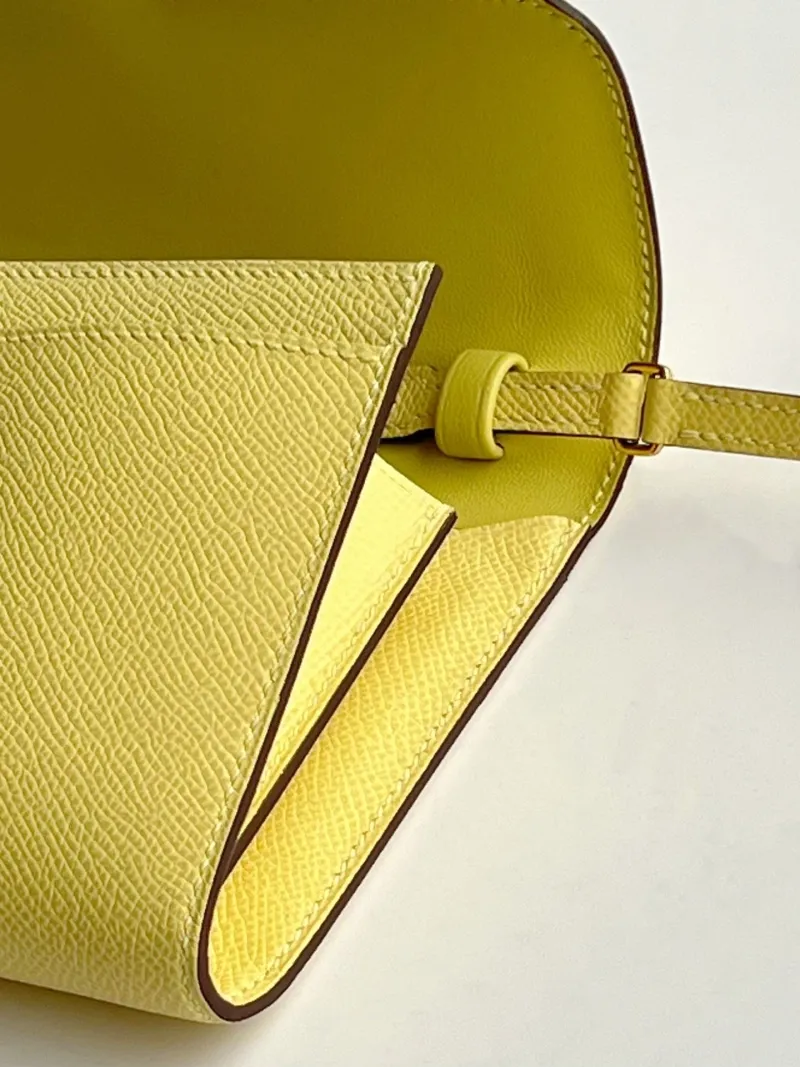 Hermes Pale Yellow Satchel Crossbody Bag 281 - Image 5