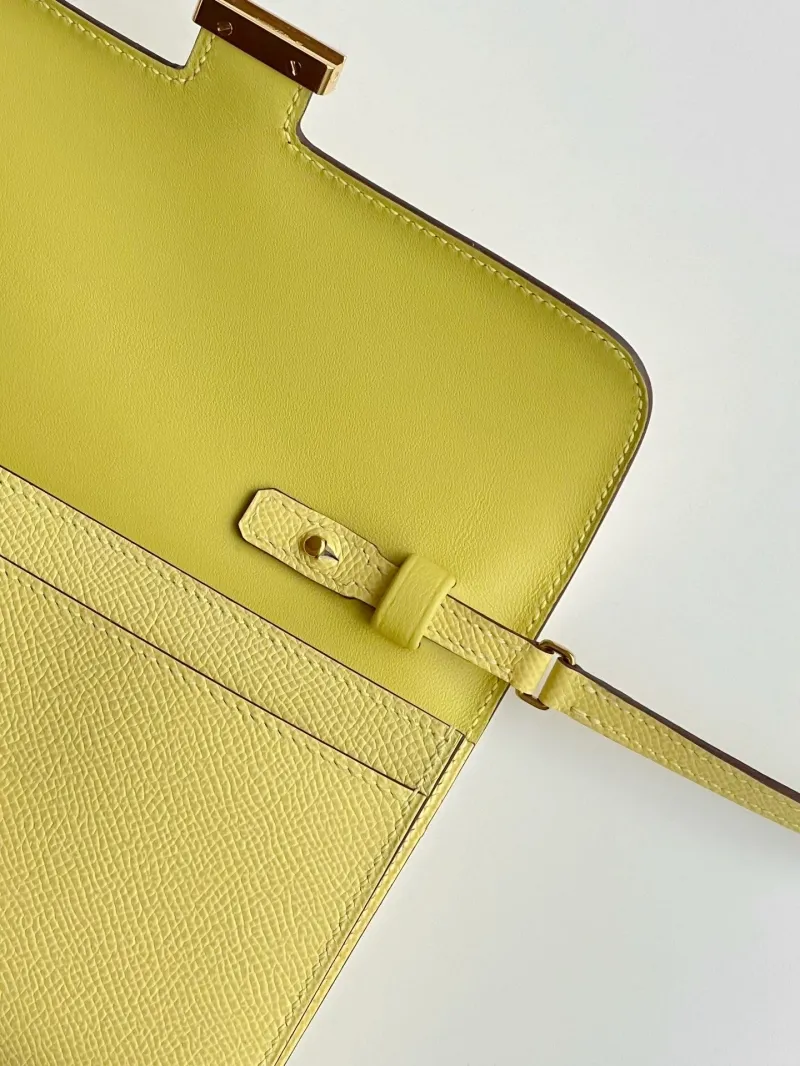 Hermes Pale Yellow Satchel Crossbody Bag 281 - Image 6