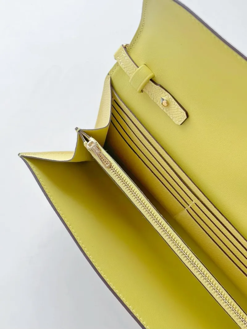 Hermes Pale Yellow Satchel Crossbody Bag 281 - Image 8