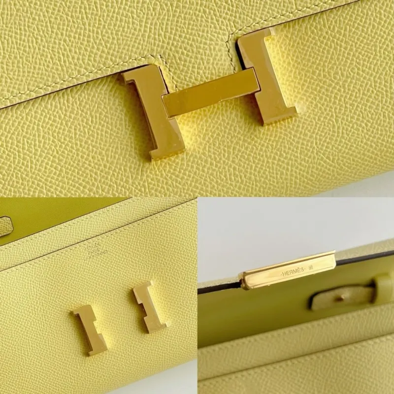 Hermes Pale Yellow Satchel Crossbody Bag 281 - Image 9