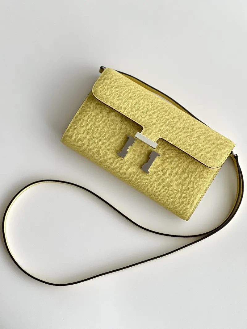 Alternative view of Hermes Pale Yellow Crossbody Wallet Bag 282