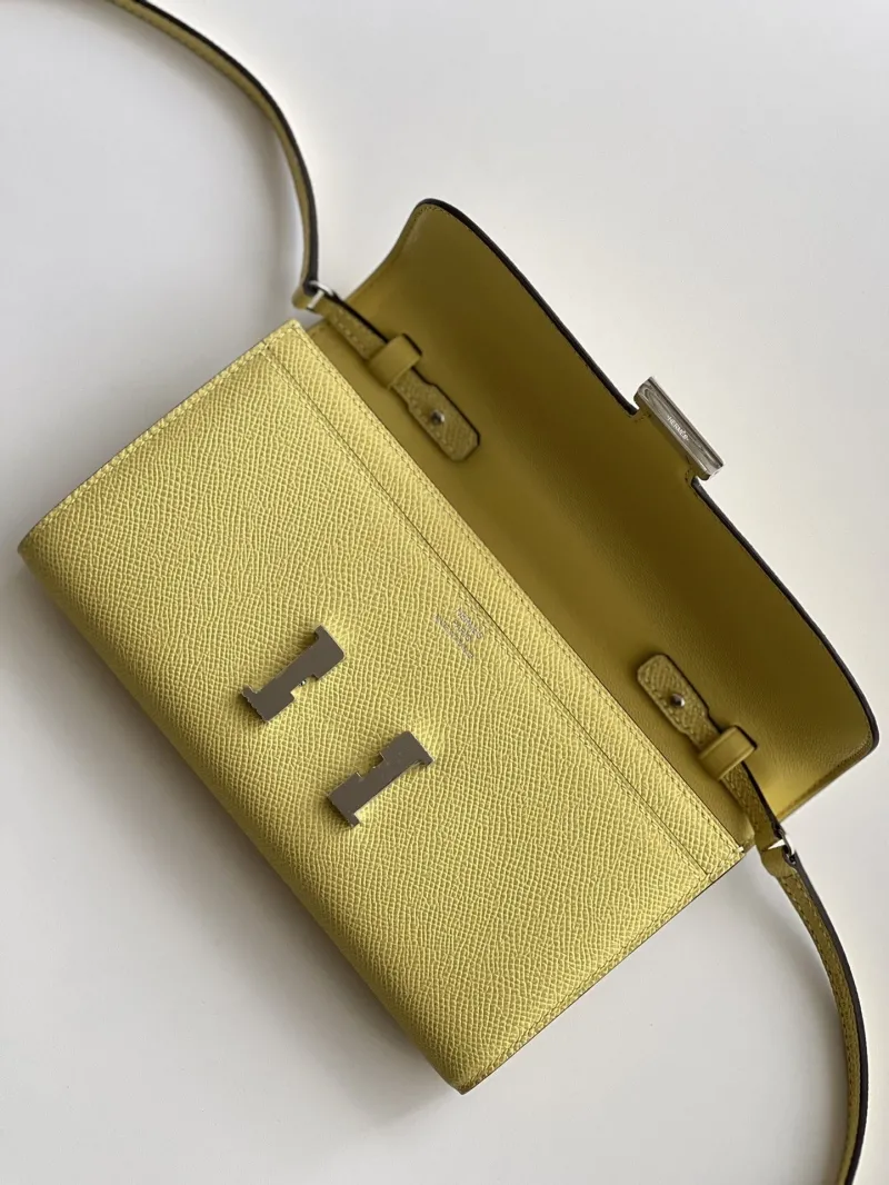 Hermes Pale Yellow Crossbody Wallet Bag 282 - Image 3