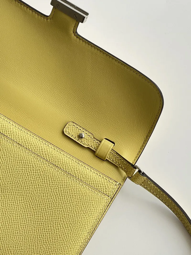 Hermes Pale Yellow Crossbody Wallet Bag 282 - Image 4