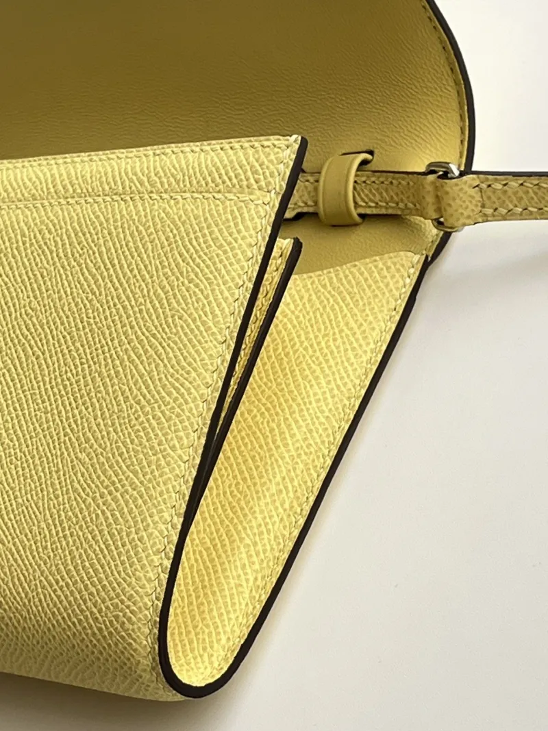 Hermes Pale Yellow Crossbody Wallet Bag 282 - Image 5