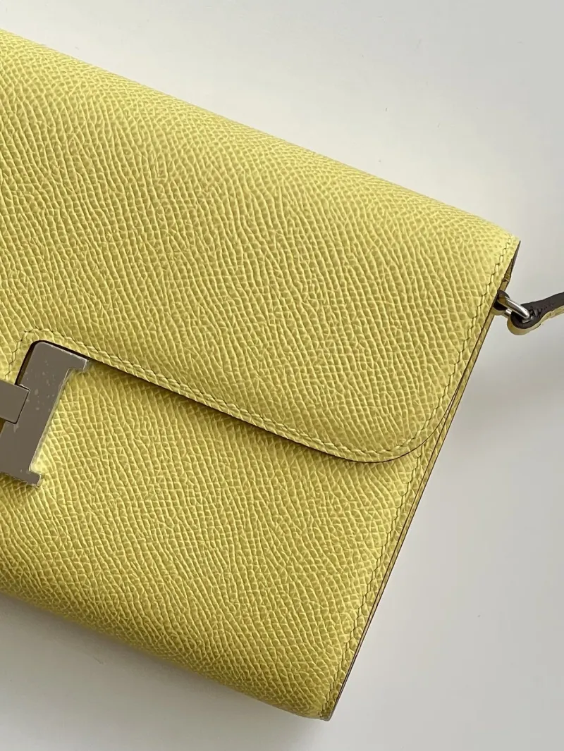 Hermes Pale Yellow Crossbody Wallet Bag 282 - Image 6