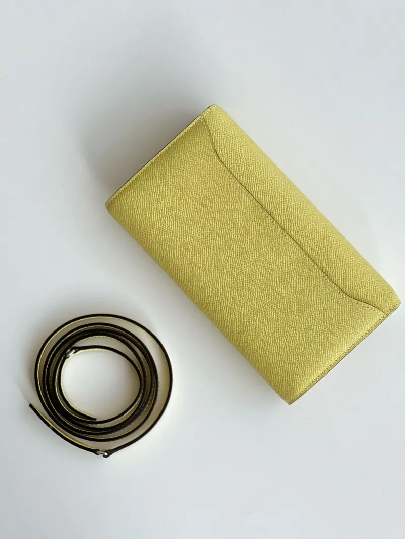 Hermes Pale Yellow Crossbody Wallet Bag 282 - Image 8