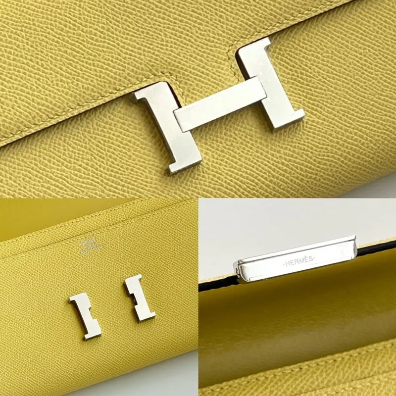Hermes Pale Yellow Crossbody Wallet Bag 282 - Image 9