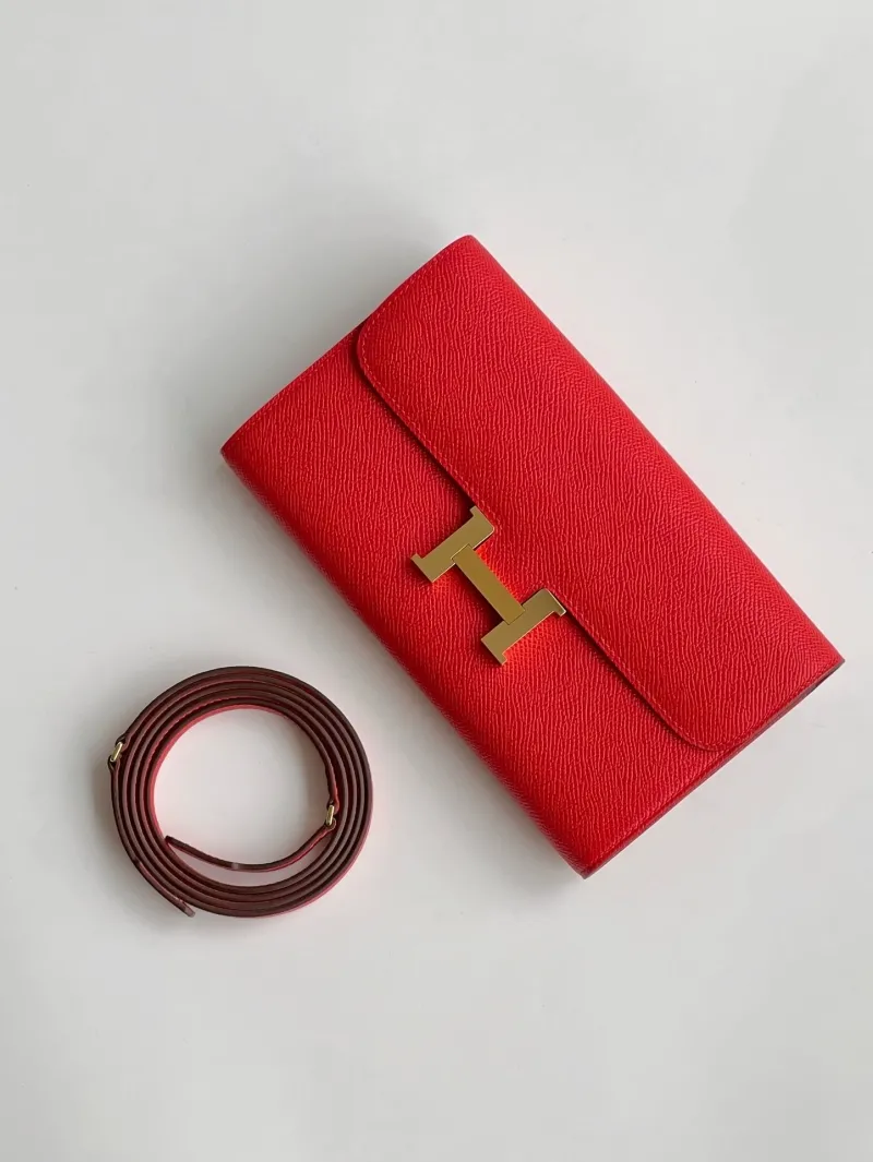 Hermes Red Satchel Crossbody Bag 283