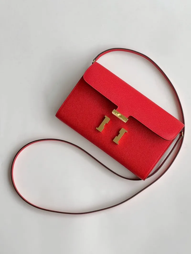 Alternative view of Hermes Red Satchel Crossbody Bag 283
