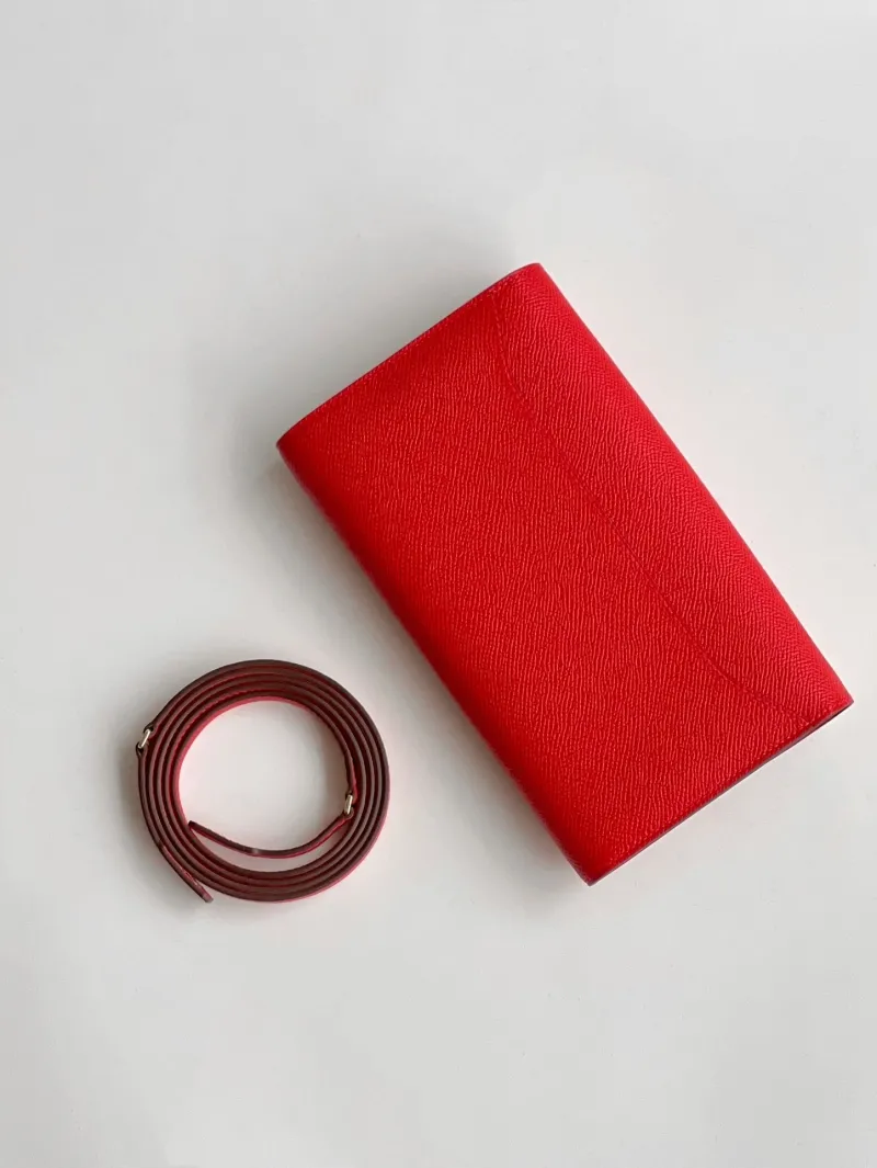 Hermes Red Satchel Crossbody Bag 283 - Image 3