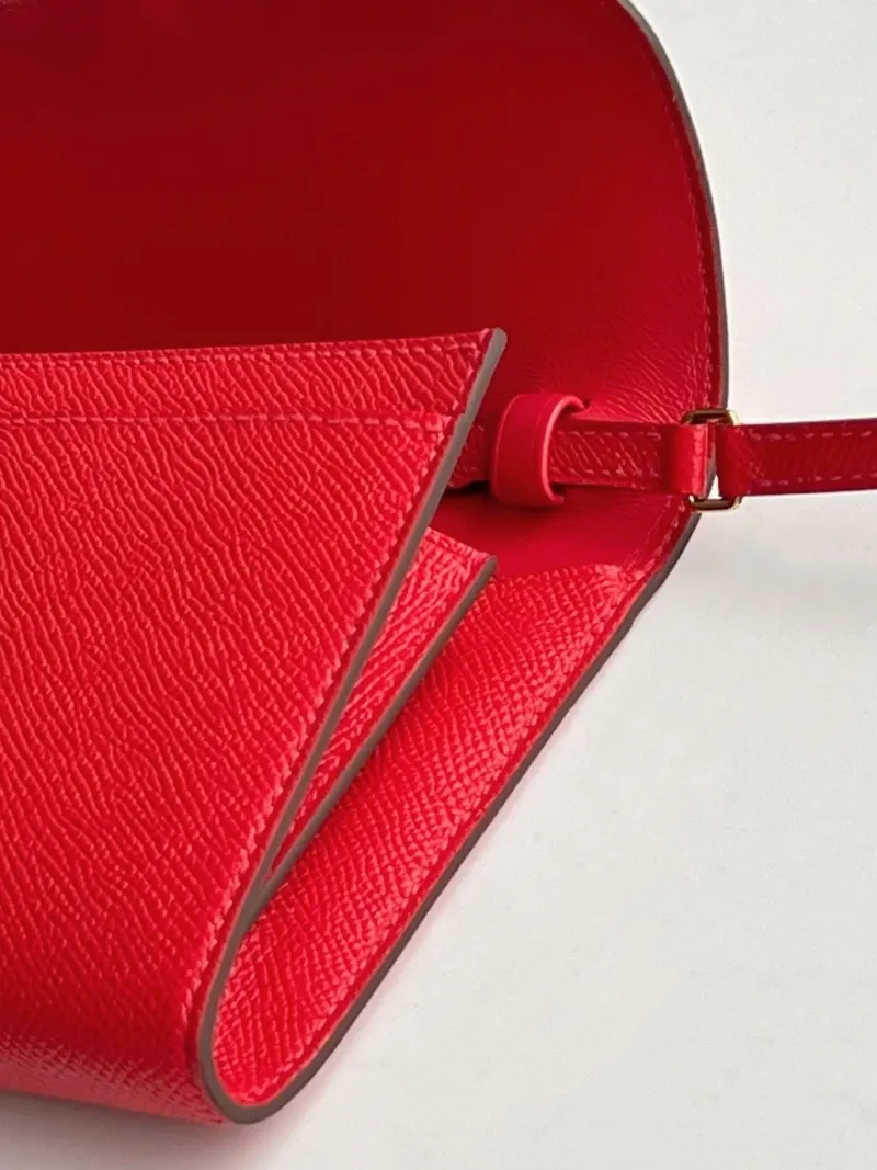 Hermes Red Satchel Crossbody Bag 283 - Image 5