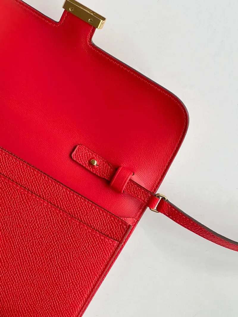 Hermes Red Satchel Crossbody Bag 283 - Image 6
