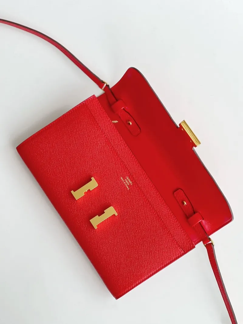 Hermes Red Satchel Crossbody Bag 283 - Image 7