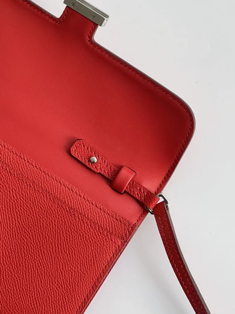 Hermes Red Crossbody Satchel Bag 284 - Image 4